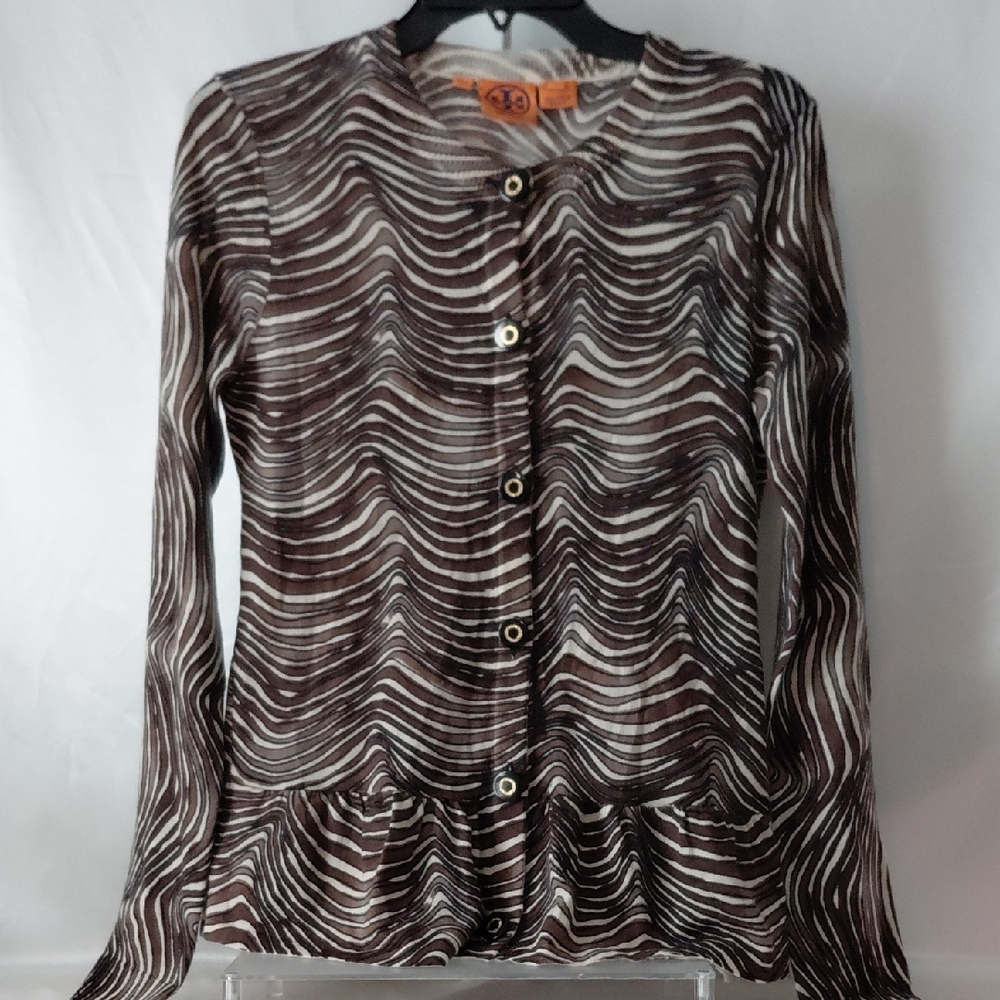 Tory Burch Wave Pattern Button Down Shirt - image 1